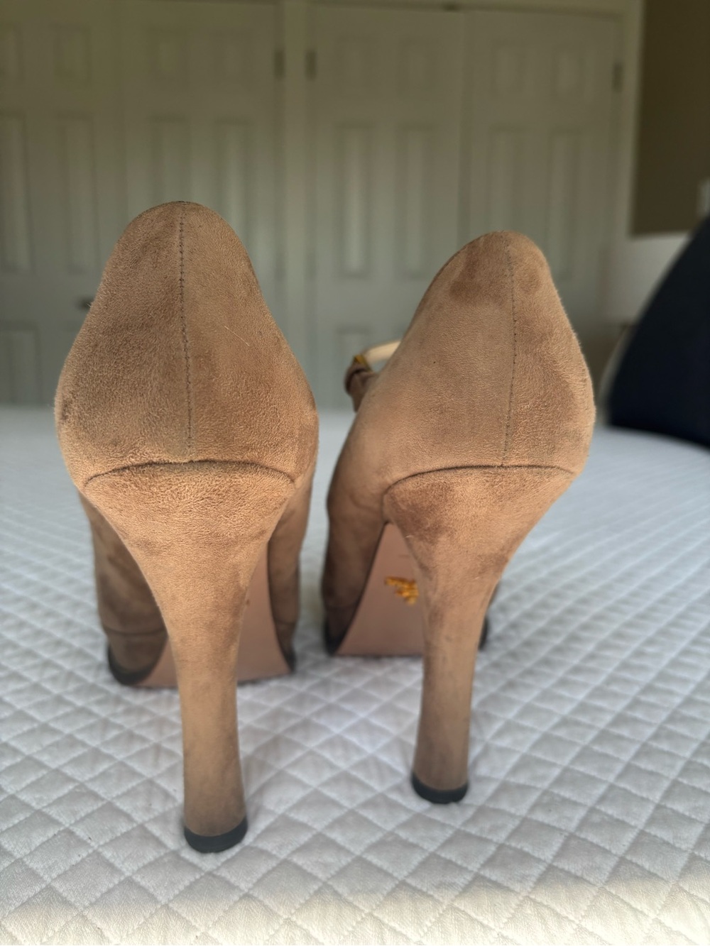 Prada Taupe Suede Mary Jane Platform shoes - Picture 10 of 10